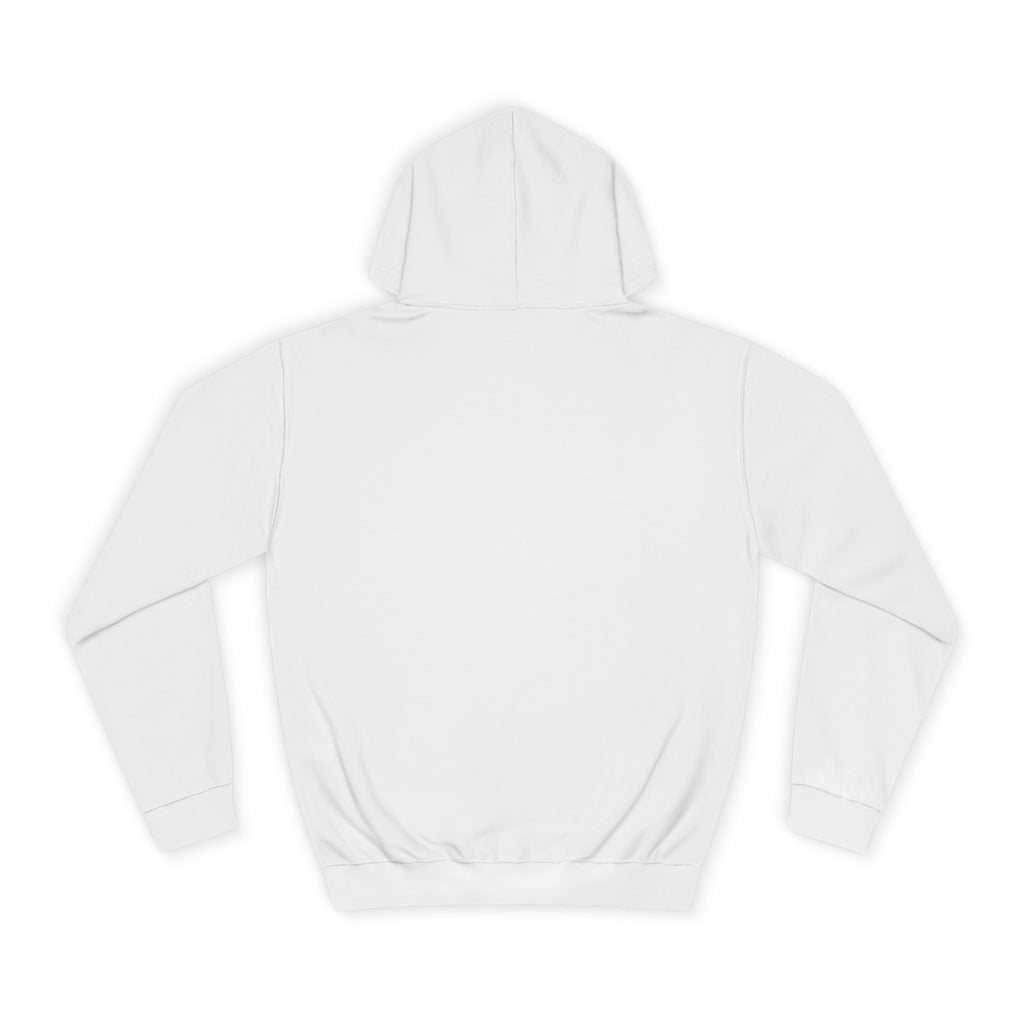 Minimalist White Hoodie with Gold 'Y.S' Chest Logo — Cozy College Style