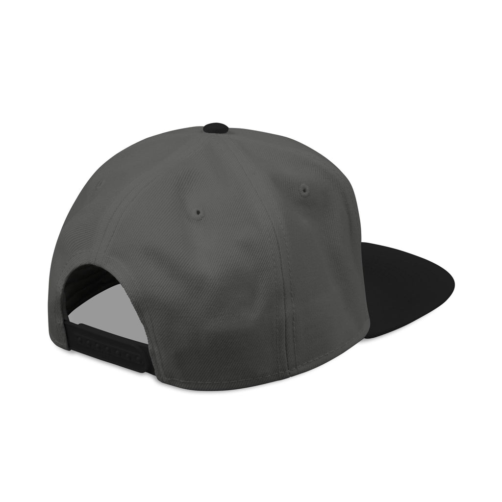 Embroidered Dragon Snapback Hat — Metallic Silver Oriental Crest