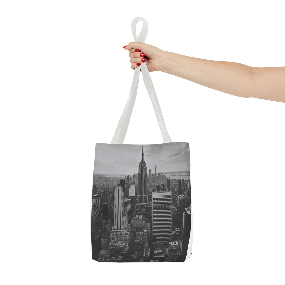 City Skyline Tote Bag – Black & White New York Aerial Photo Tote