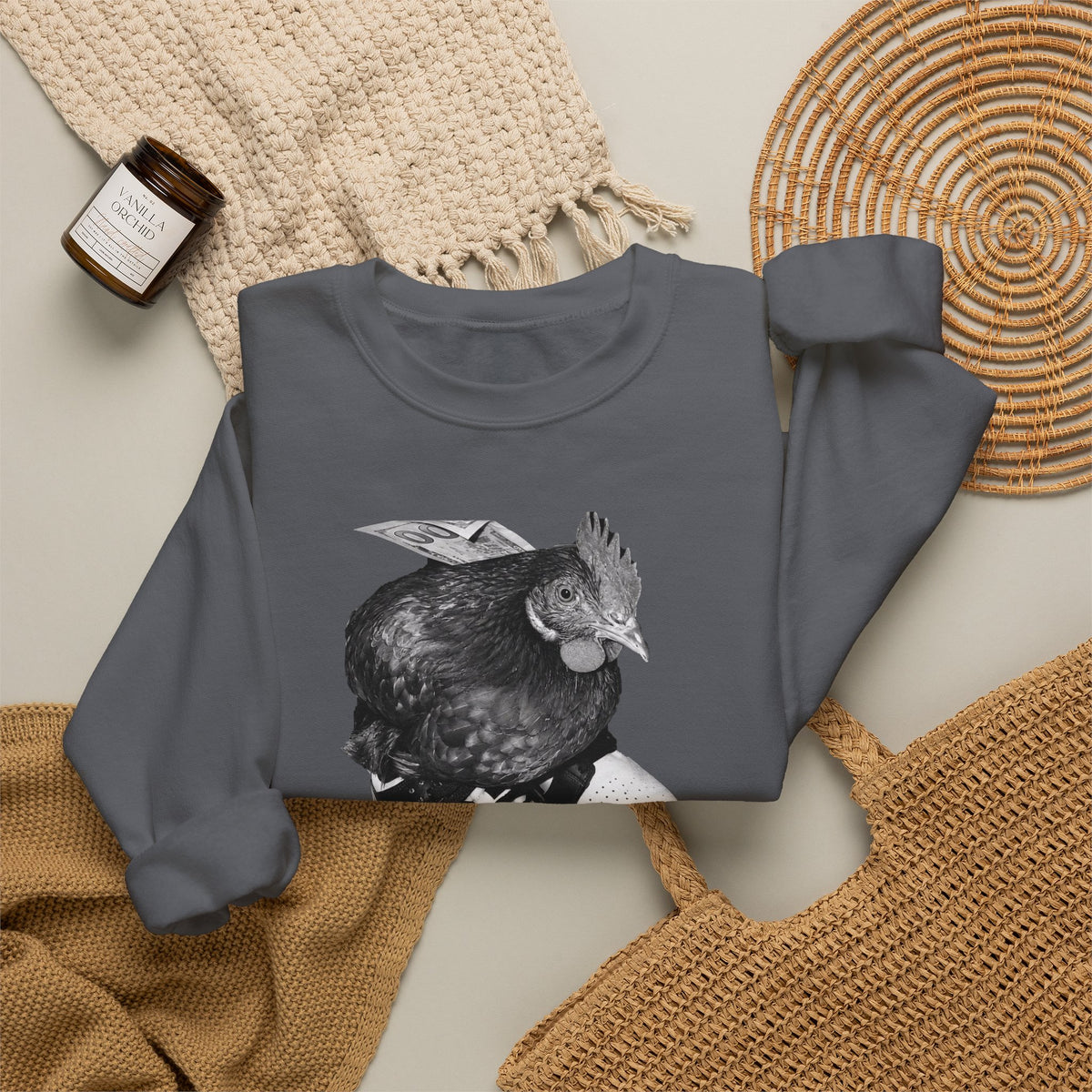 Chicken on Sneakers Crewneck Sweatshirt