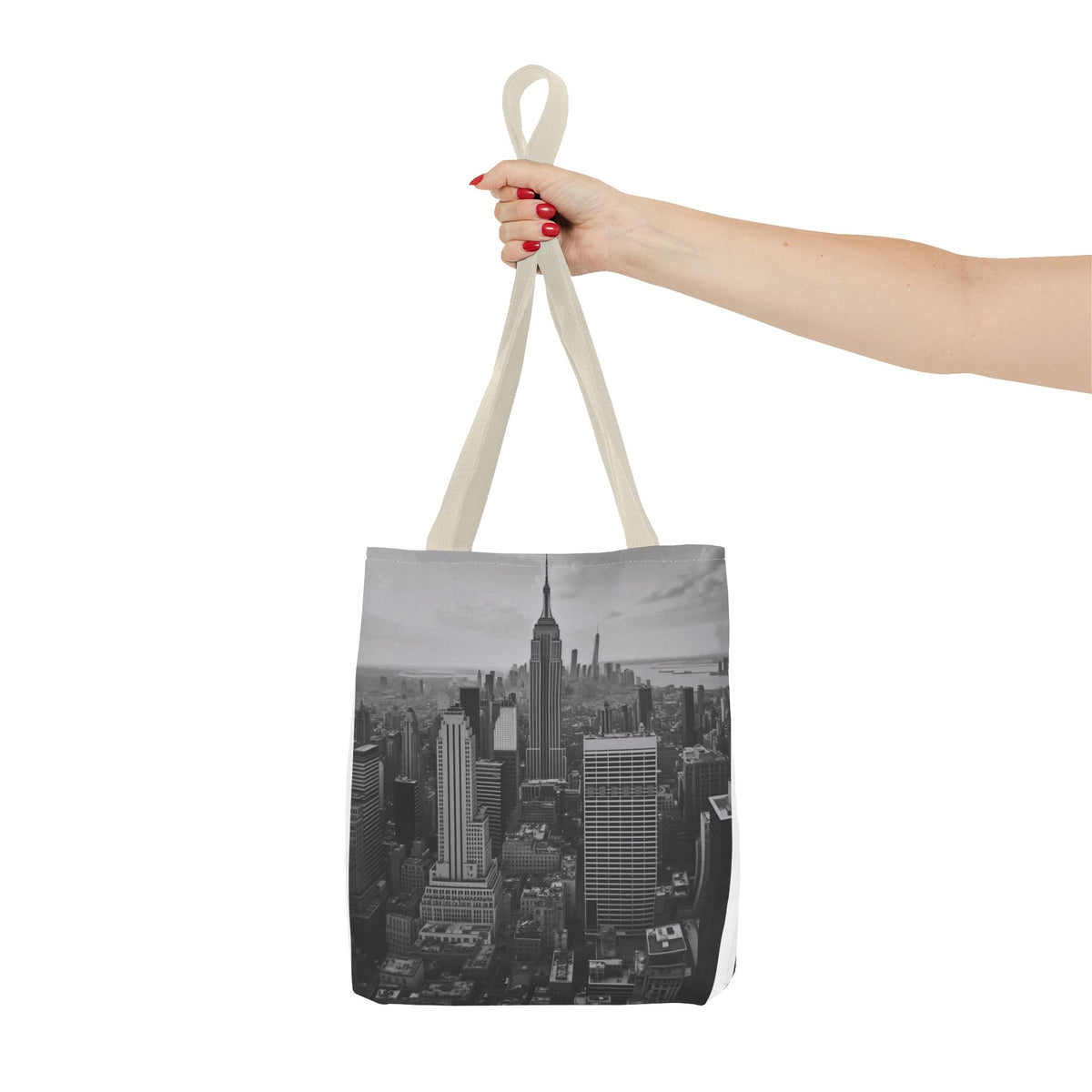 City Skyline Tote Bag – Black & White New York Aerial Photo Tote