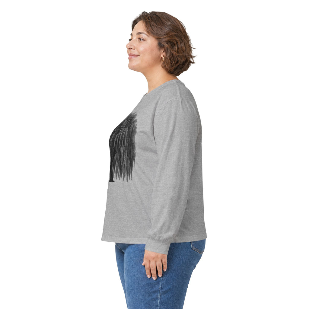 Willow Tree Long Sleeve Tee — Minimal Black Tree Graphic