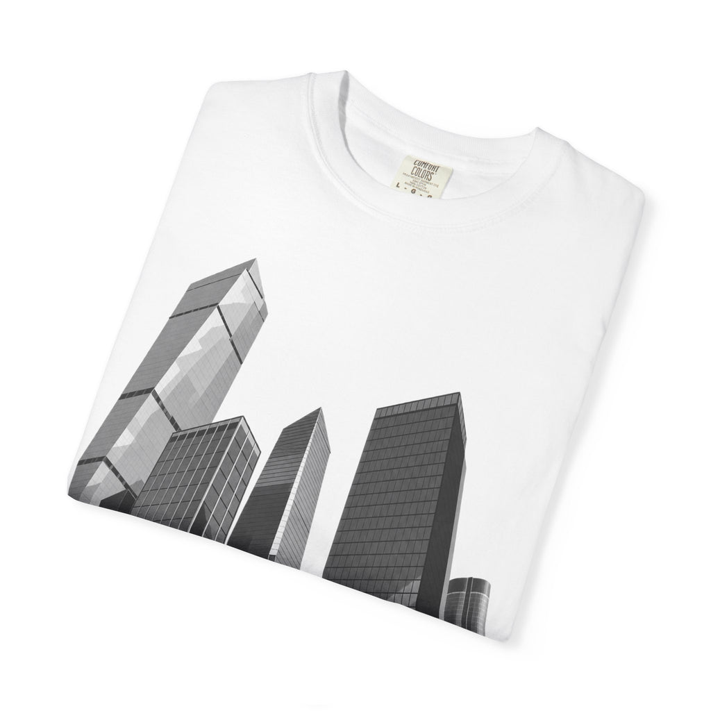 City Skyline T-Shirt — Monochrome Urban Skyscraper Graphic
