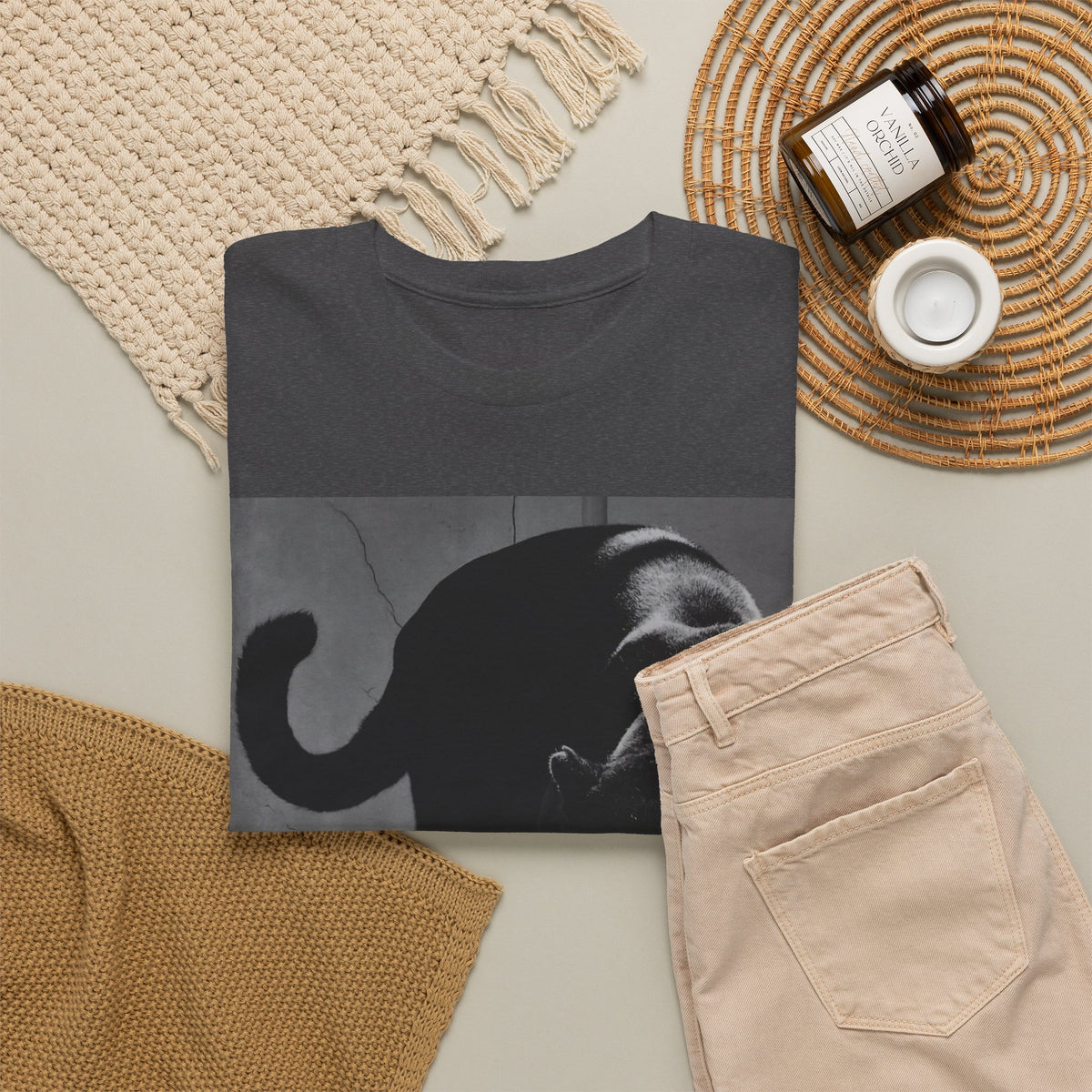 Black Panther Photo T‑Shirt — Vintage Cat Street Photography Tee