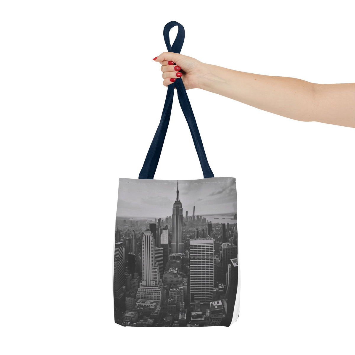 City Skyline Tote Bag – Black & White New York Aerial Photo Tote