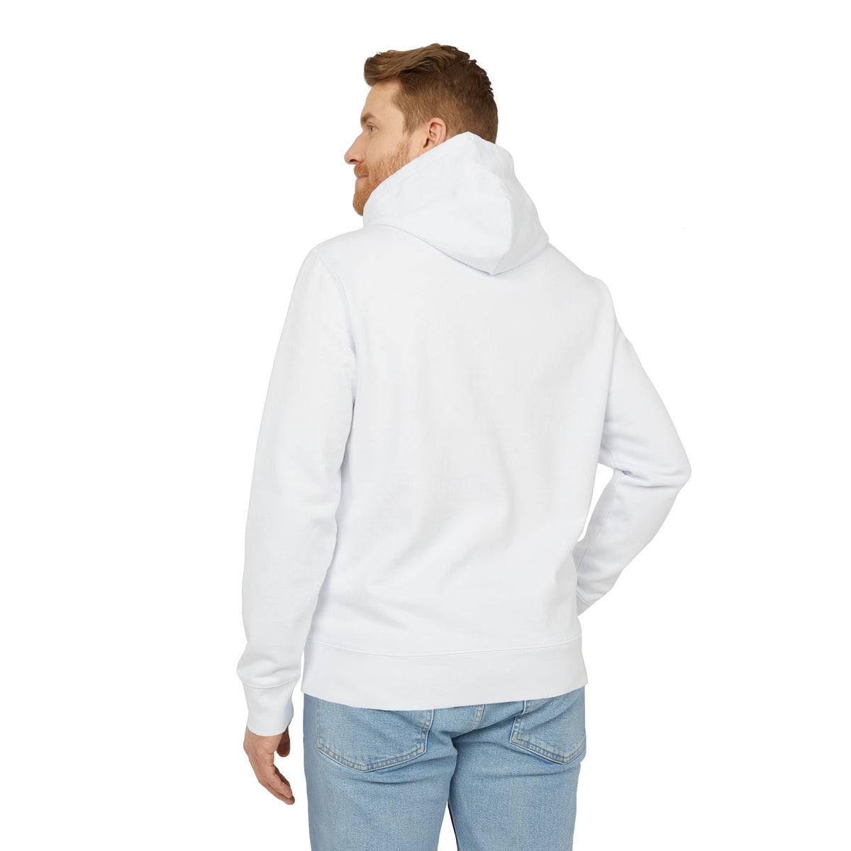 Minimal Monogram JW Hoodie — White Casual Pullover