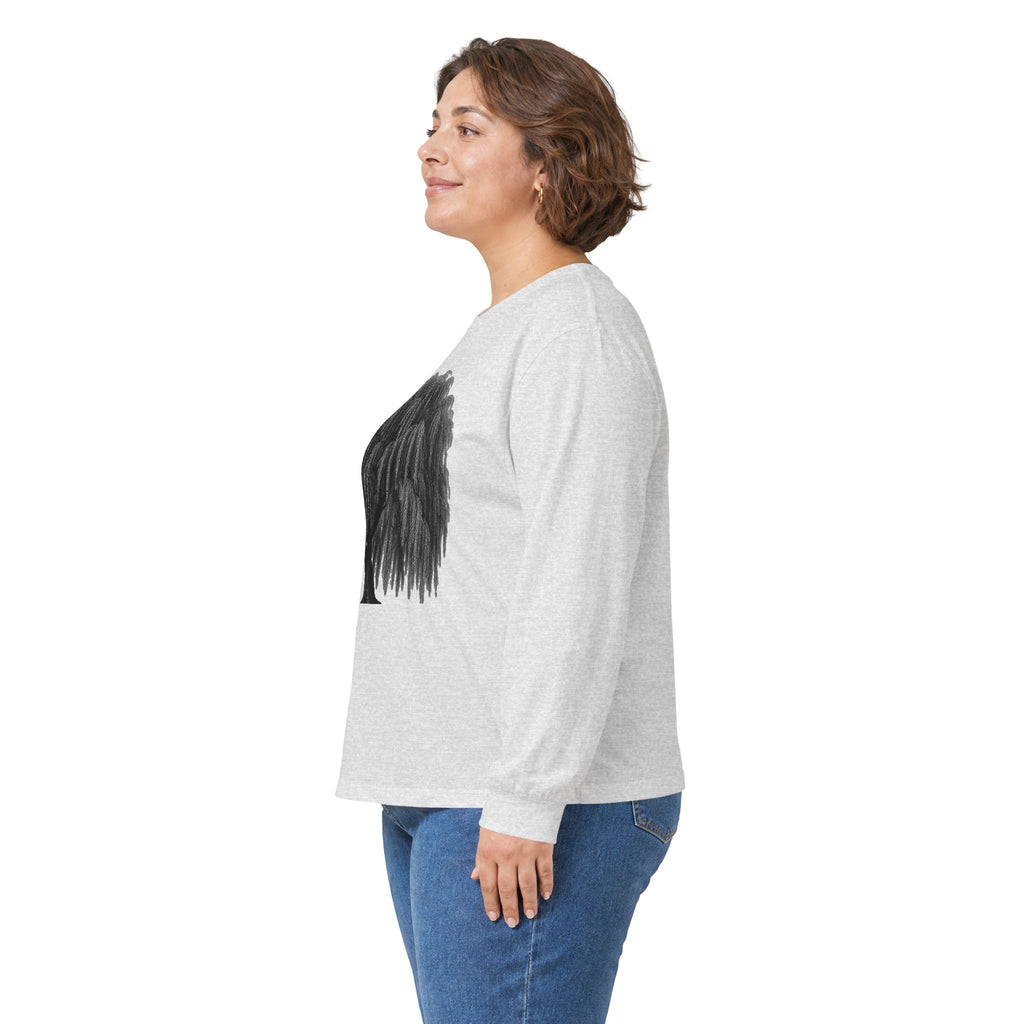 Willow Tree Long Sleeve Tee — Minimal Black Tree Graphic