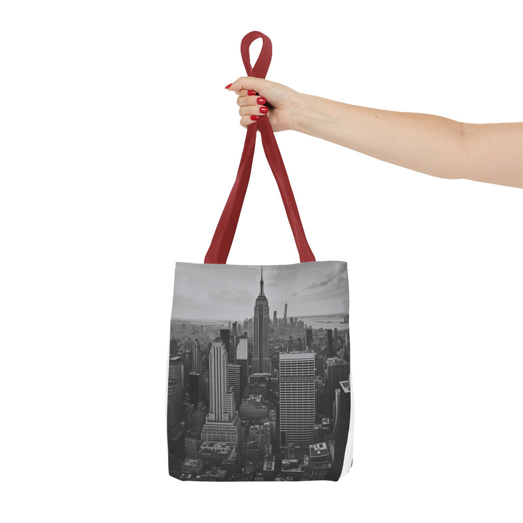 City Skyline Tote Bag – Black & White New York Aerial Photo Tote
