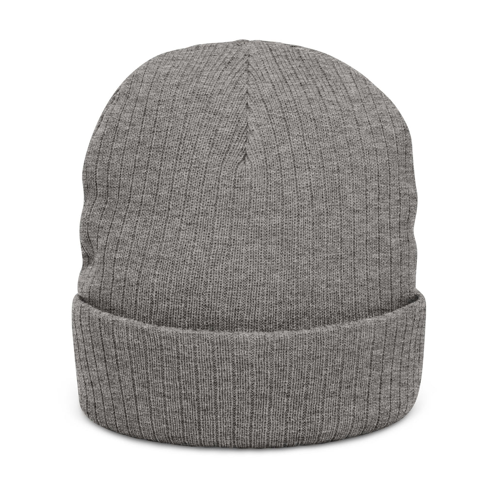 Embroidered Schnauzer Ribbed Knit Beanie — Cozy Dog Lover Winter Hat