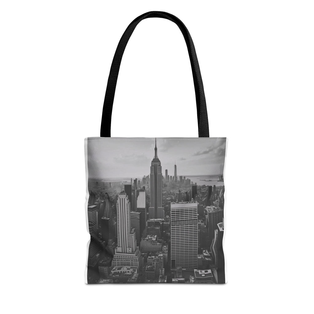 City Skyline Tote Bag – Black & White New York Aerial Photo Tote