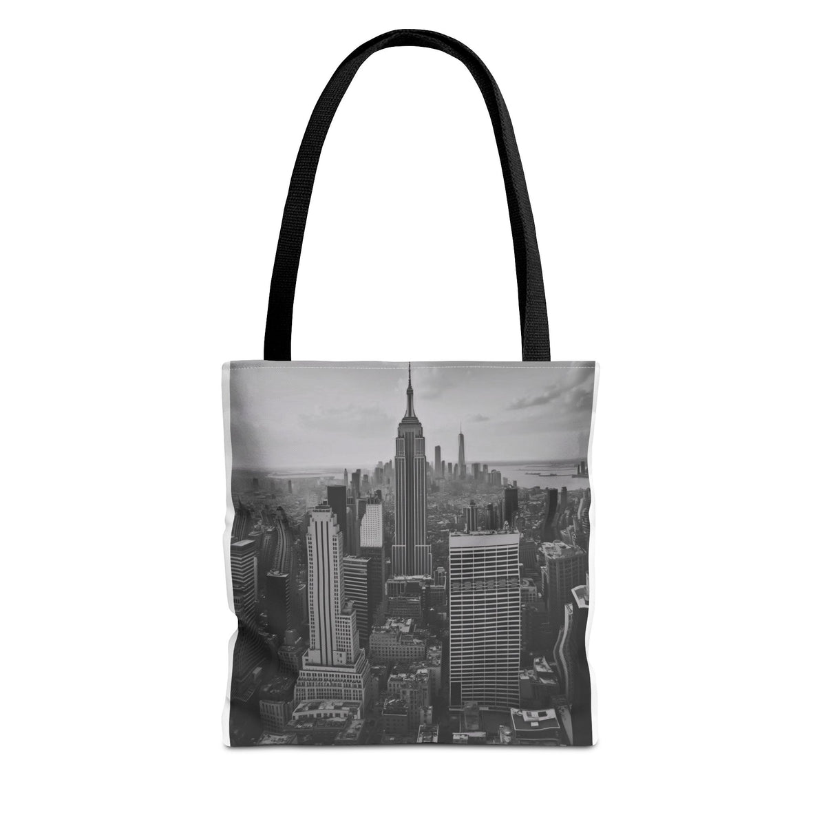 City Skyline Tote Bag – Black & White New York Aerial Photo Tote