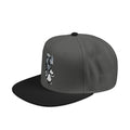 Embroidered Dragon Snapback Hat — Metallic Silver Oriental Crest