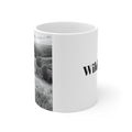 Wild & Free Ceramic Mug — Black & White Landscape Coffee Cup