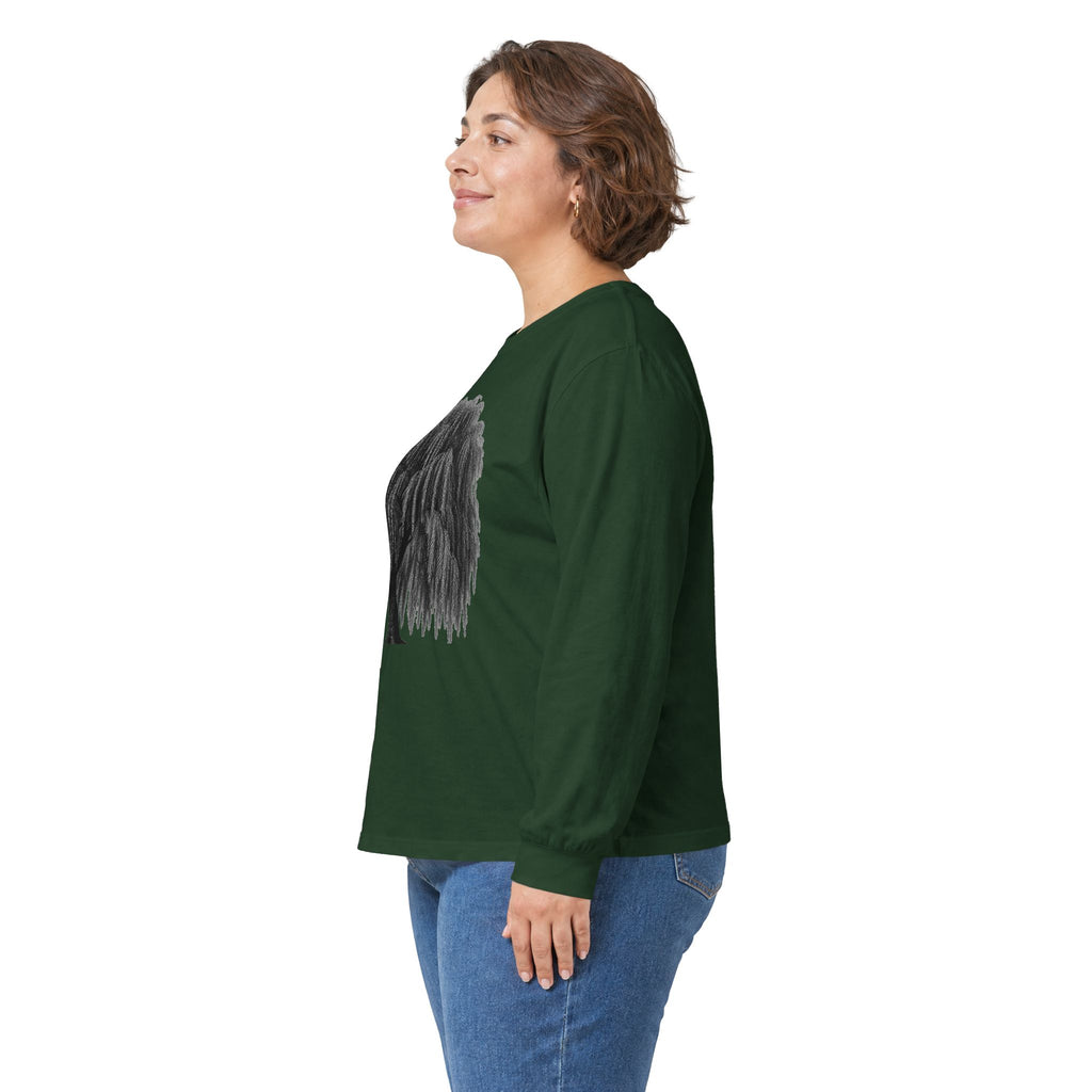 Willow Tree Long Sleeve Tee — Minimal Black Tree Graphic