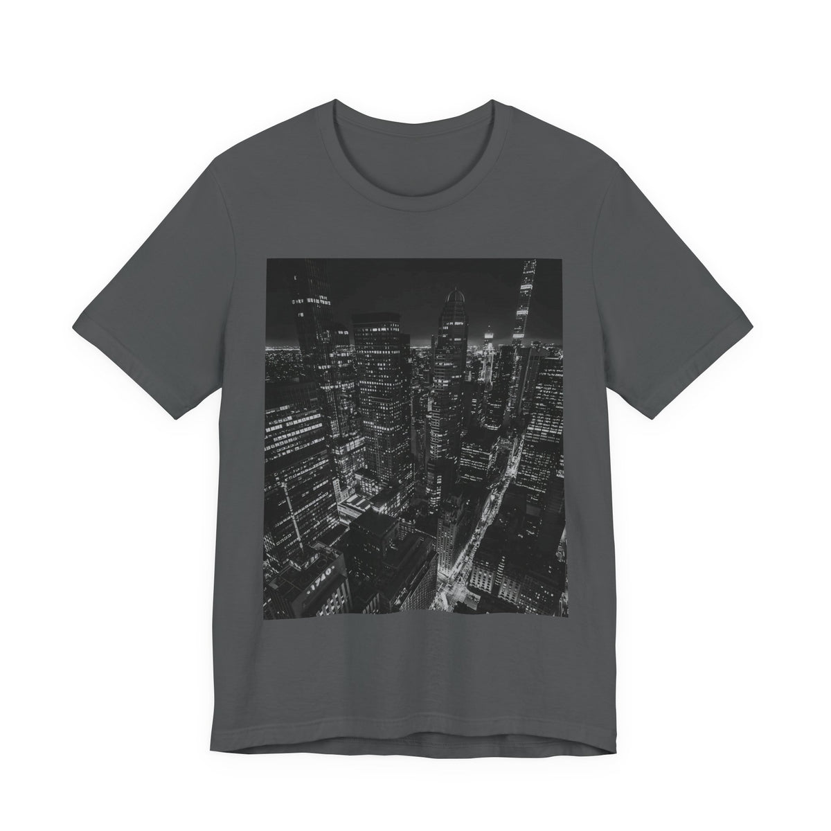 City Nightscape T-Shirt — Black & White Aerial Skyline Tee
