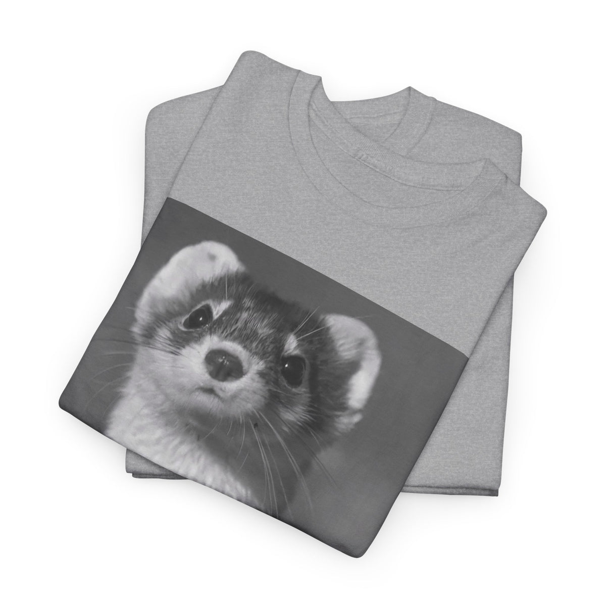 Ferret Portrait T-Shirt — Cute Black & White Animal Tee