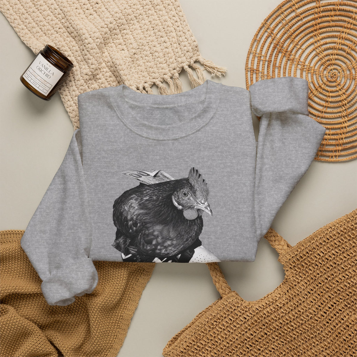 Chicken on Sneakers Crewneck Sweatshirt