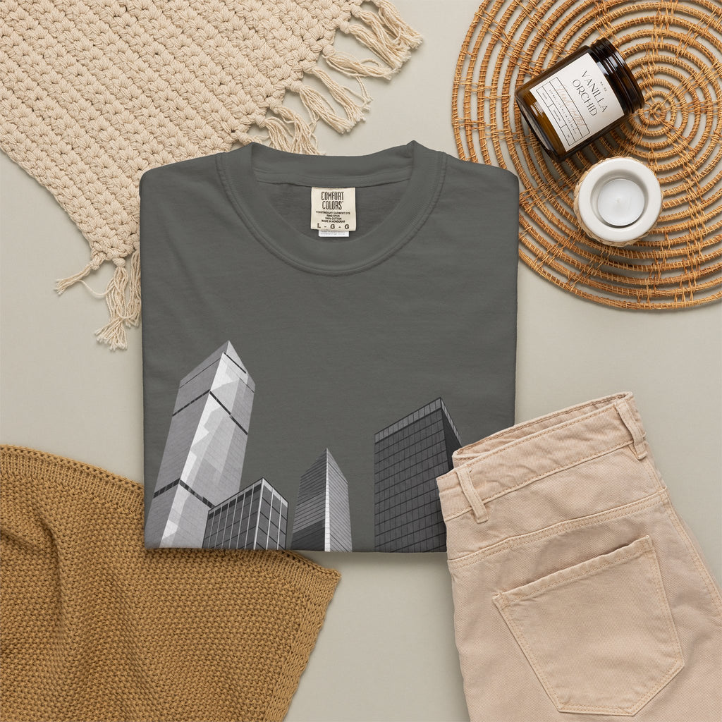 City Skyline T-Shirt — Monochrome Urban Skyscraper Graphic
