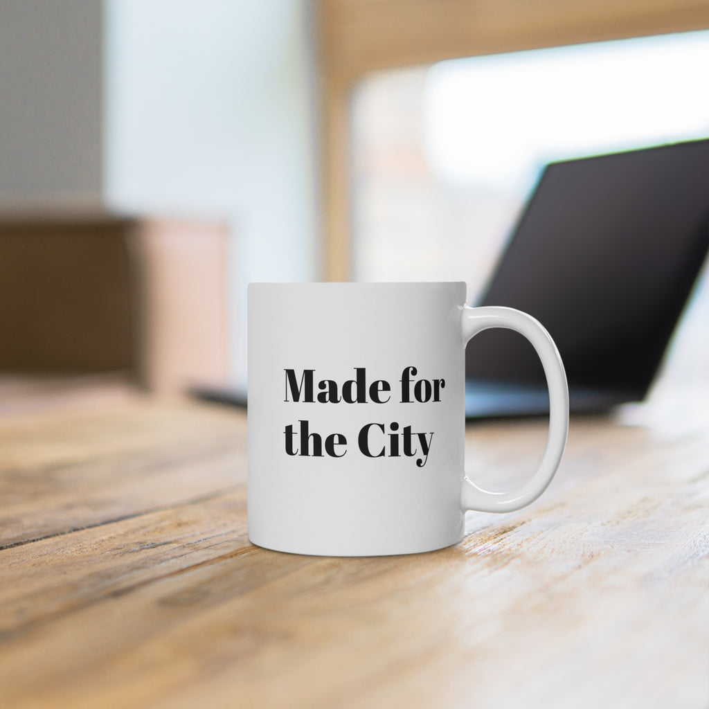 Made for the City Ceramic Mug — Urban Coffee Cup with Cityscape Design