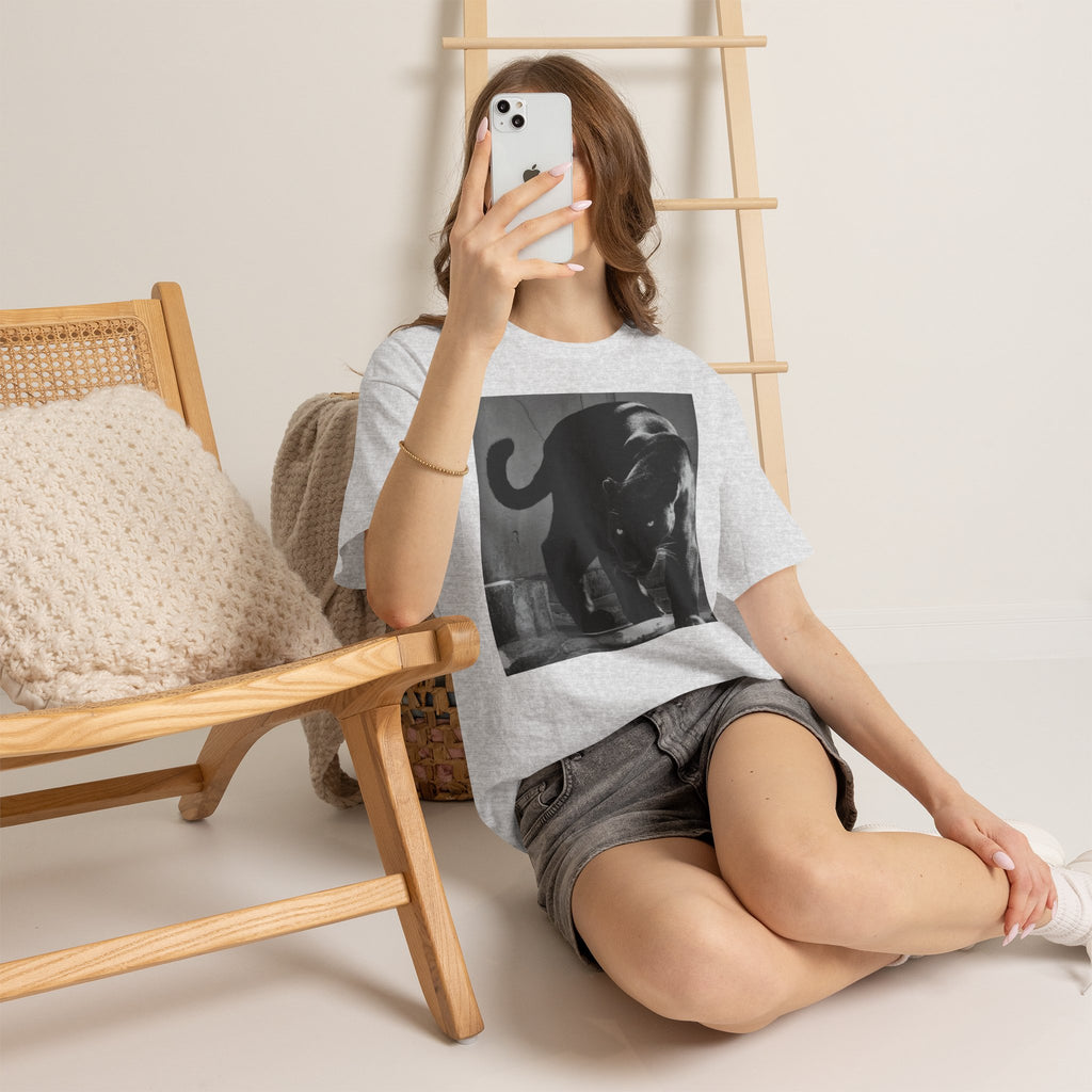 Black Panther Photo T‑Shirt — Vintage Cat Street Photography Tee