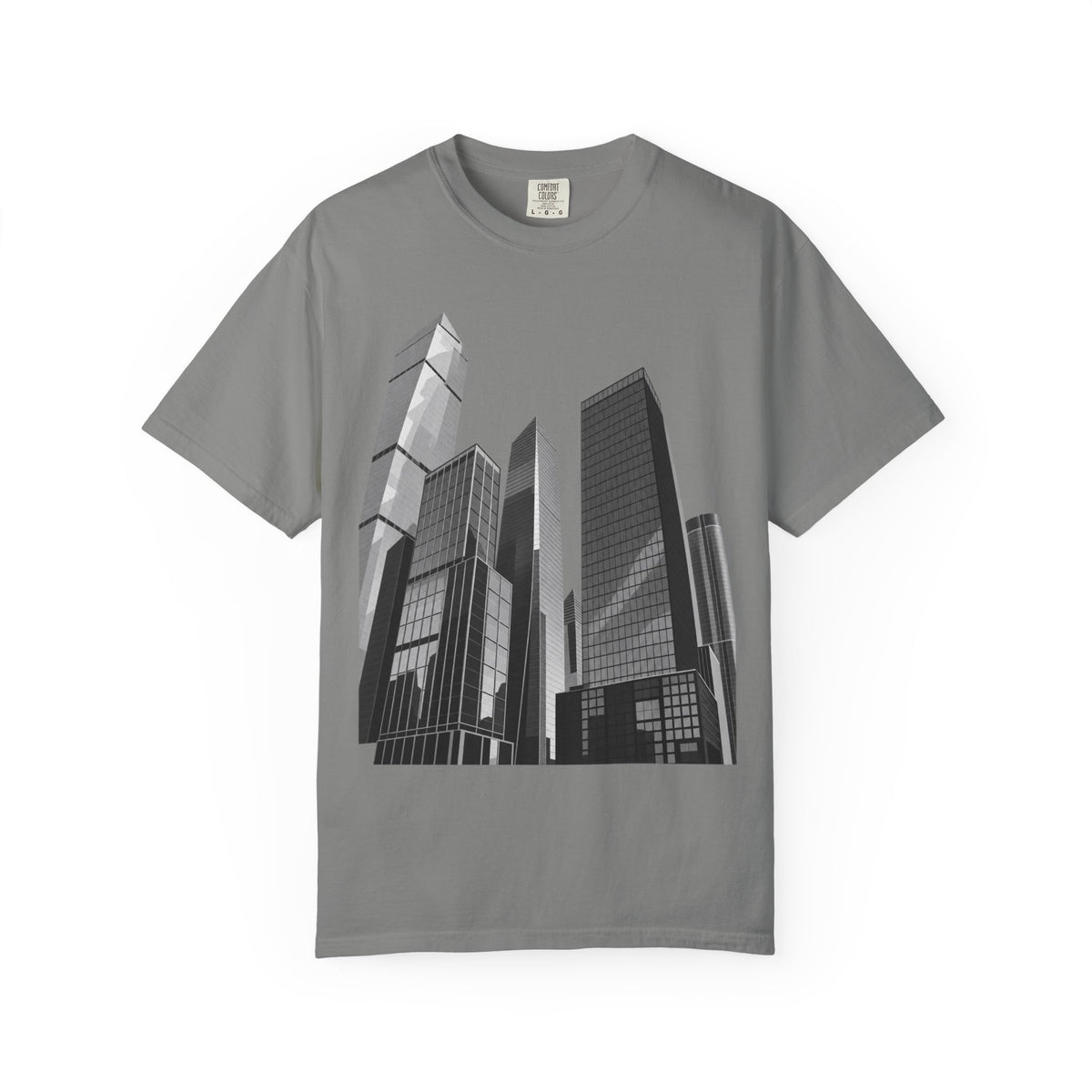 City Skyline T-Shirt — Monochrome Urban Skyscraper Graphic