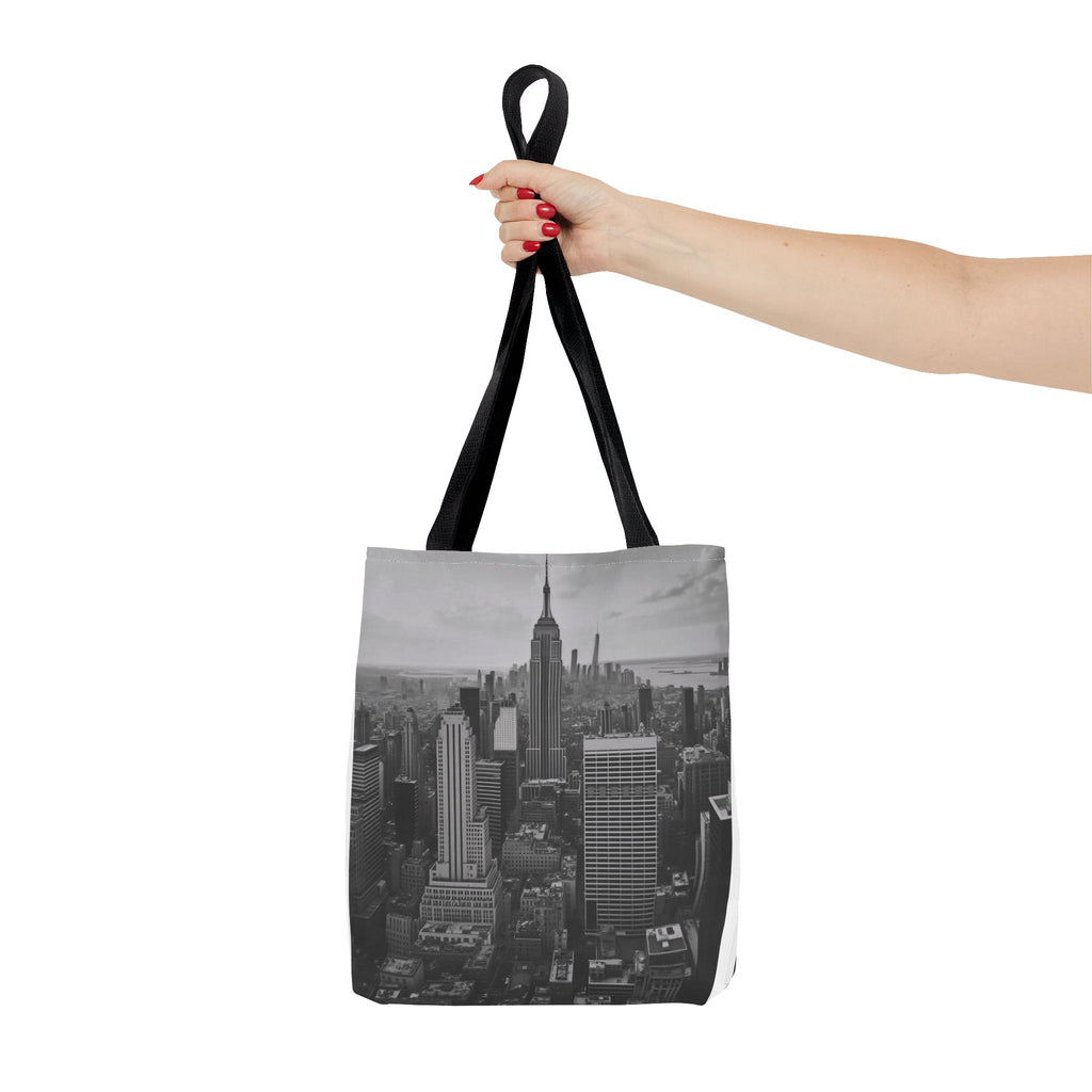 City Skyline Tote Bag – Black & White New York Aerial Photo Tote