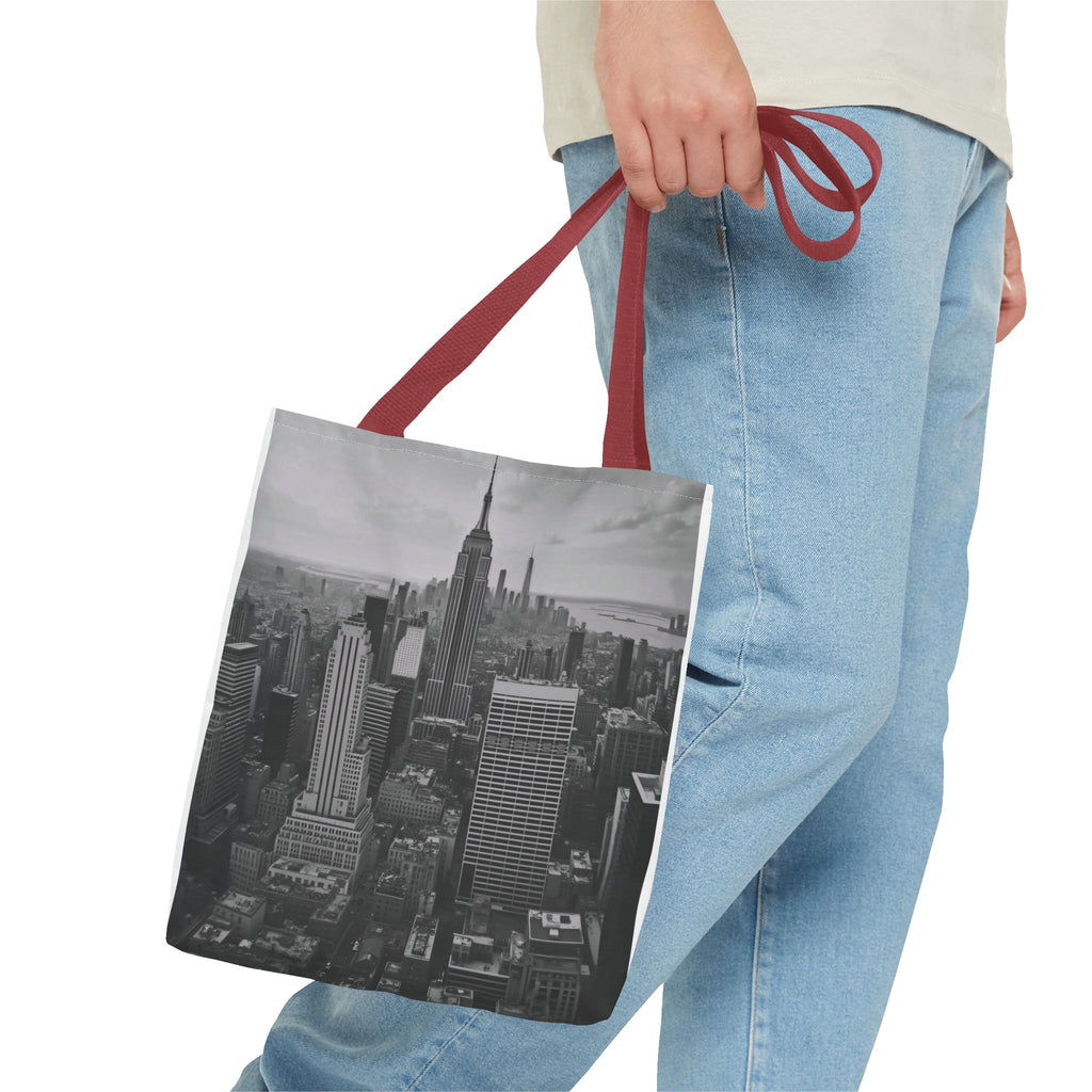 City Skyline Tote Bag – Black & White New York Aerial Photo Tote
